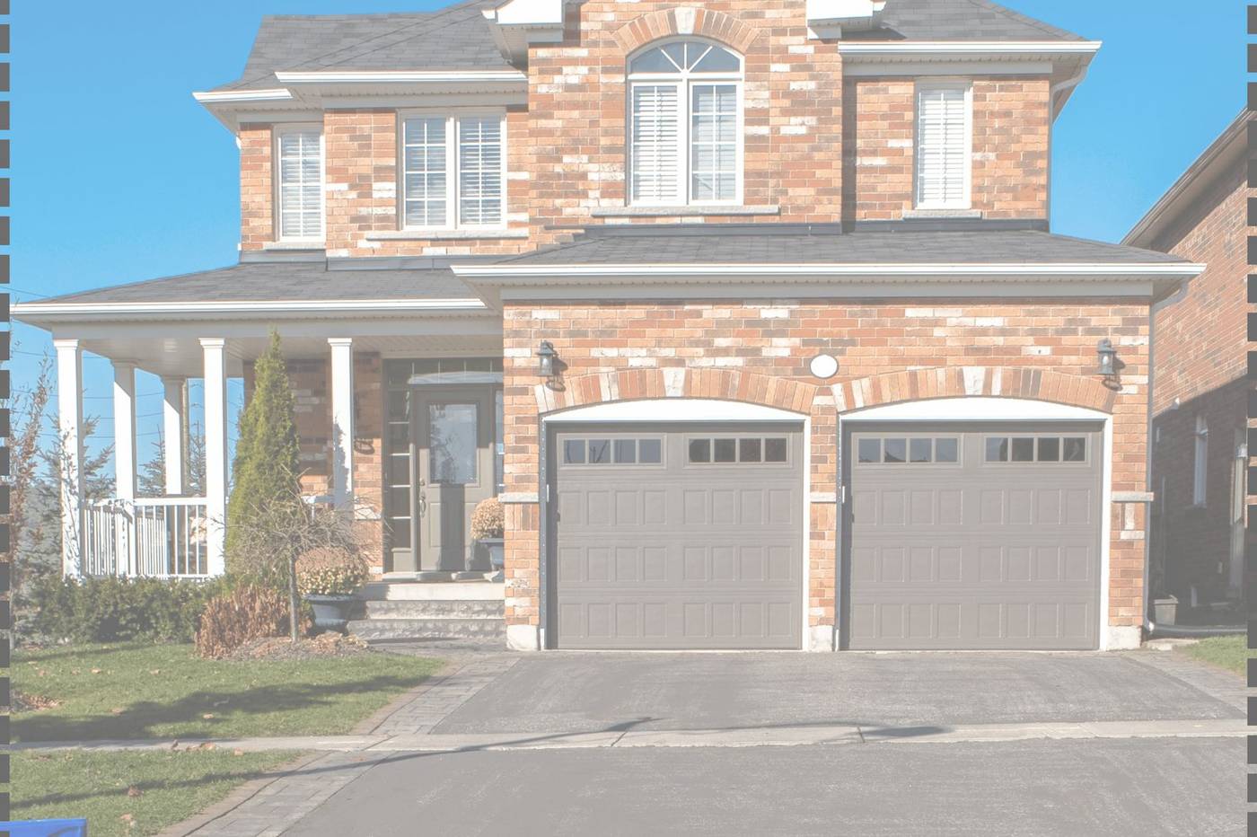 A suburban home with a double garage